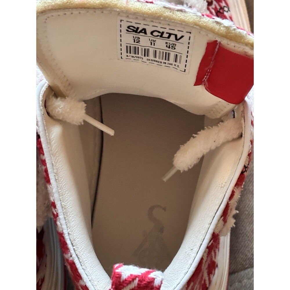 SIA Collective Houndstooth High Top Sneakers Red White Mens Size 12‎ SIA CLTV - Picture 6 of 6